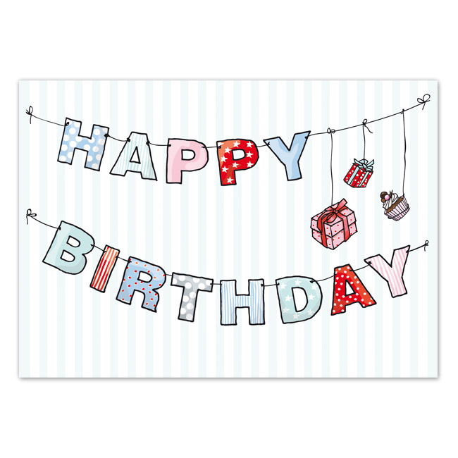 krima&isa Postkarte Girlande Birthday