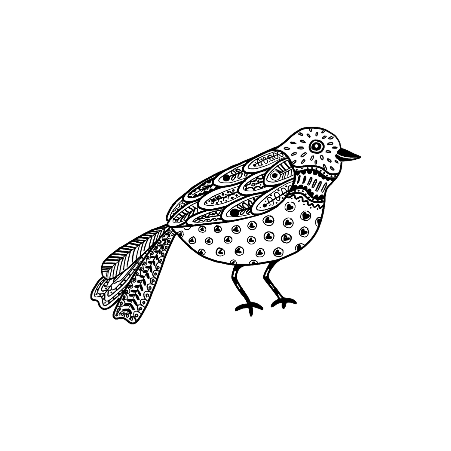 Abdruck Stempel Vogel 1, 35 mm