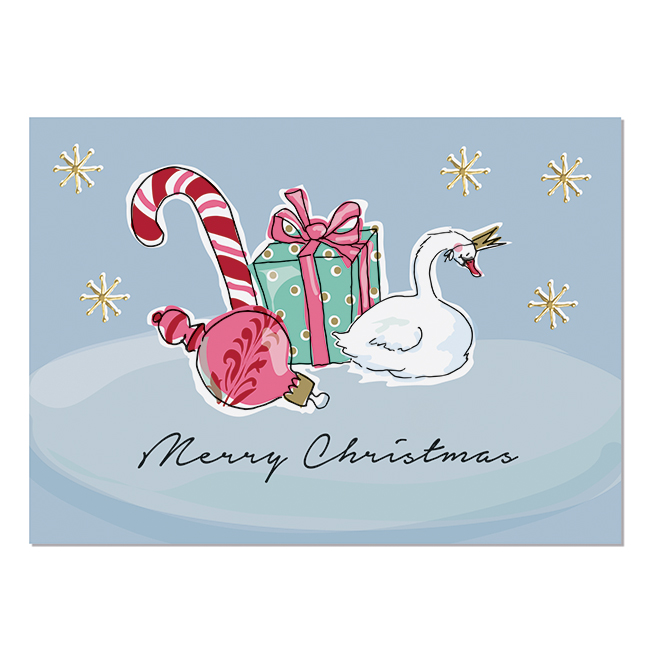 krima&isa Postkarte "Weihnachtsschwan"