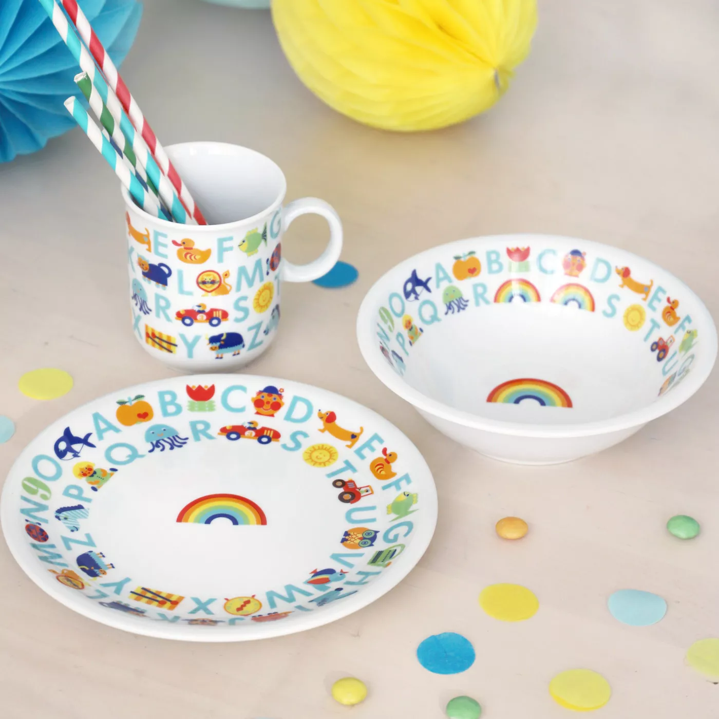 byGraziela Geschirr-Set ABC, 3 tlg., türkis
