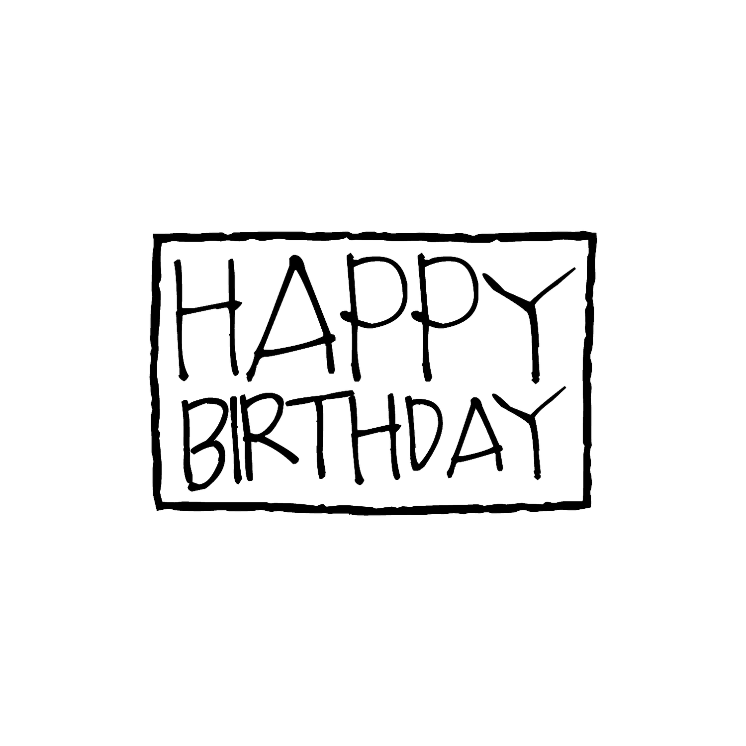 Abdruck Stempel Happy Birthday, rechteckig, 51 mm