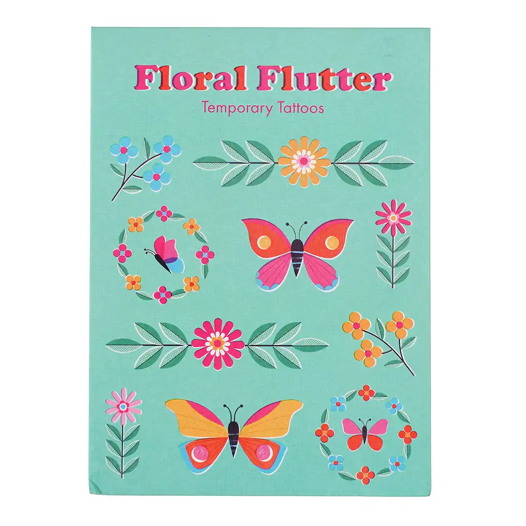 Tattoos "Floral Flutter"- Blumen und Schmetterlinge