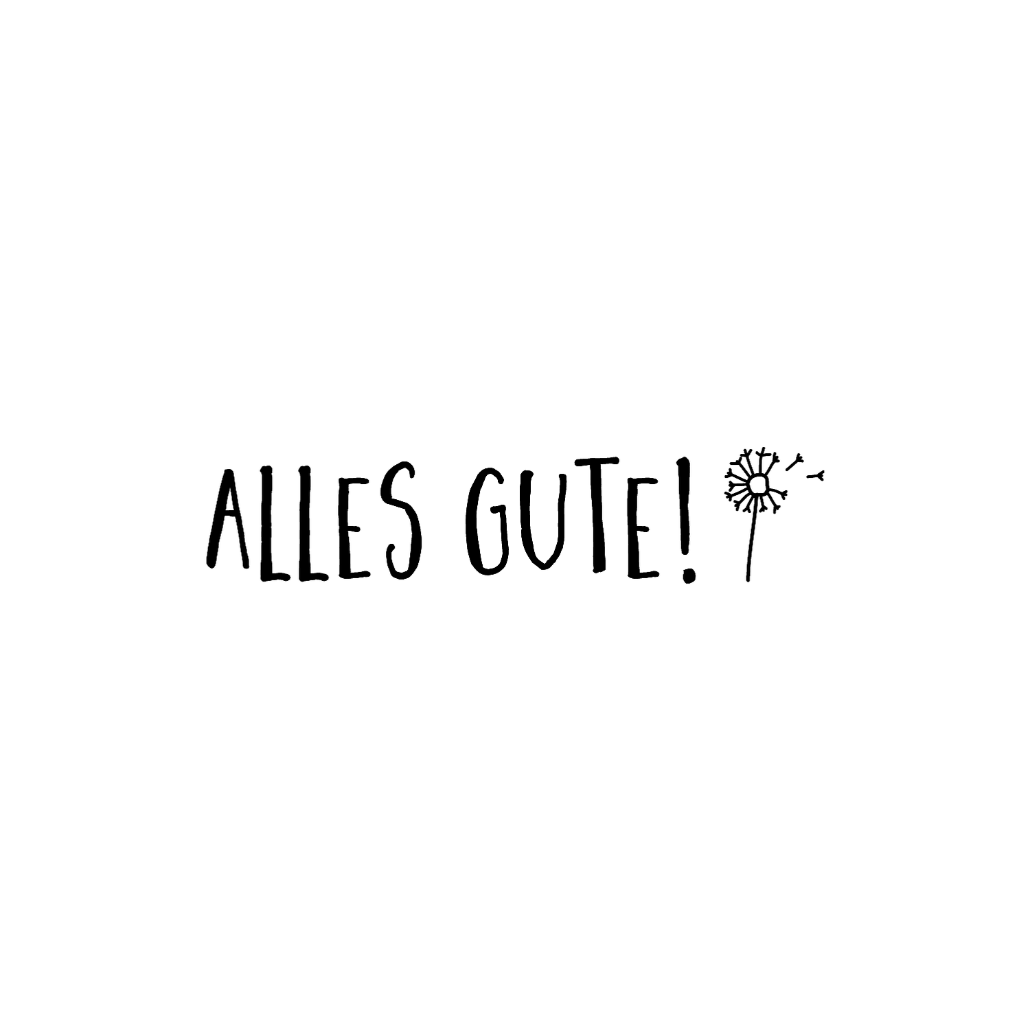 Abdruck Stempel Alles Gute mit Pusteblume, 50 mm