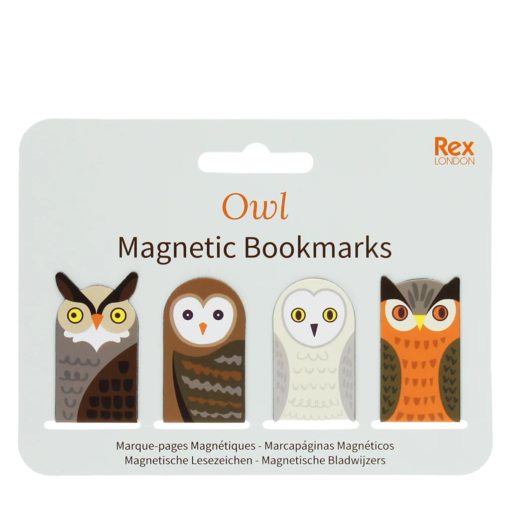 Magnetische Eulen-Lesezeichen, (4er-Set)