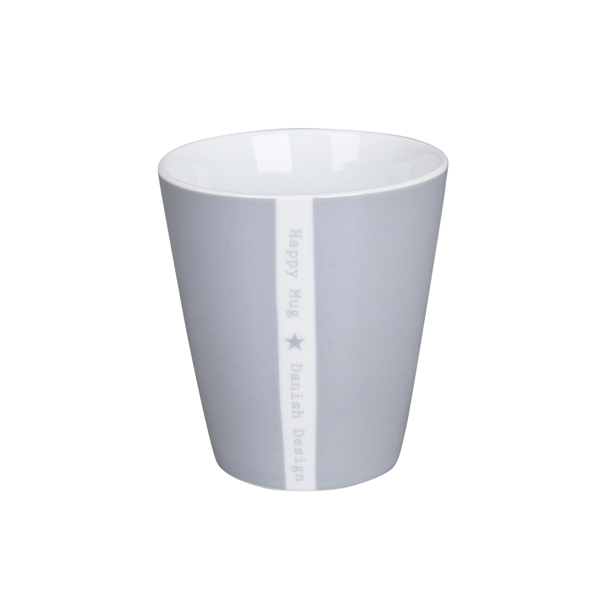 Tasse hellgrau, Happy, Happy mug