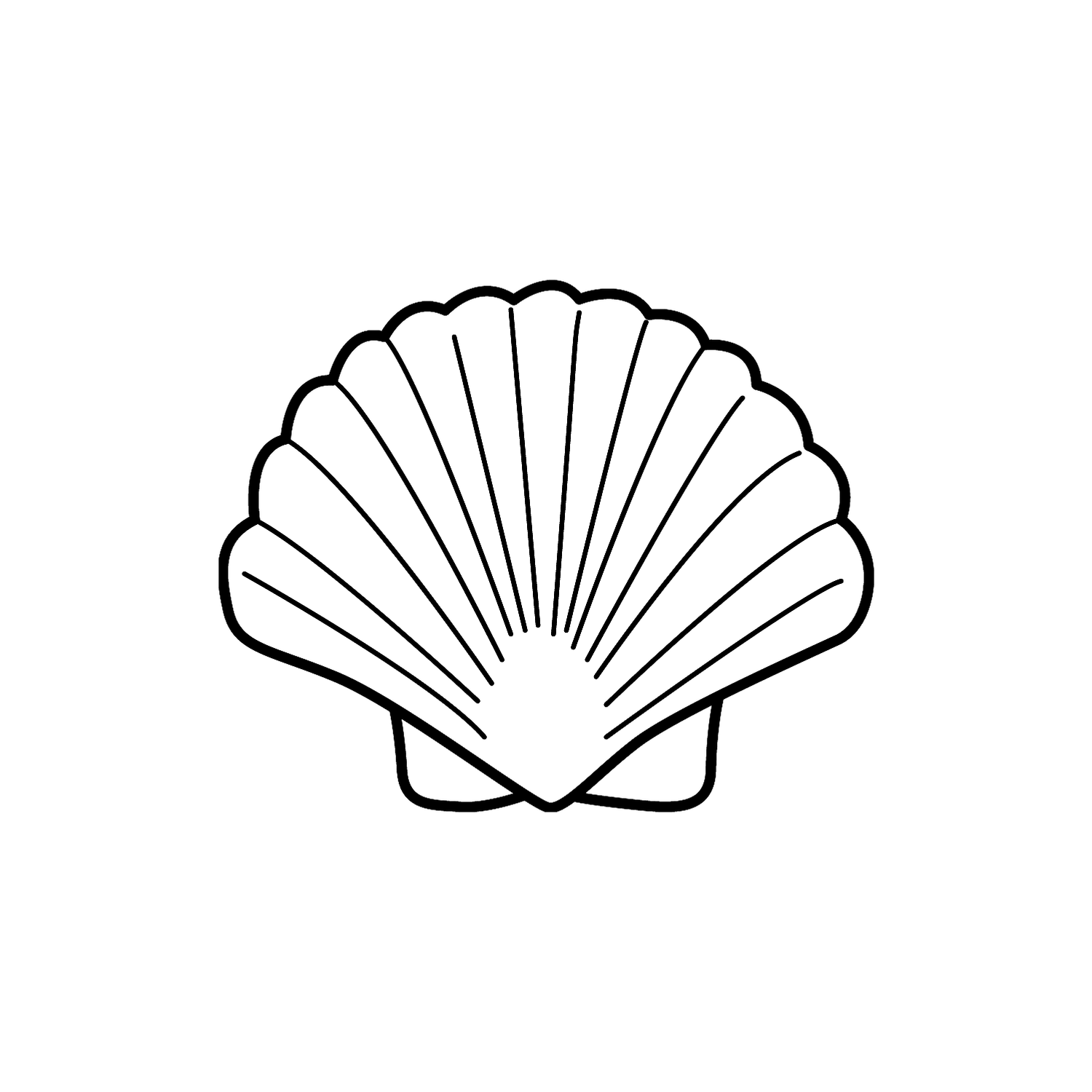 Abdruck Stempel Muschel, 12 mm