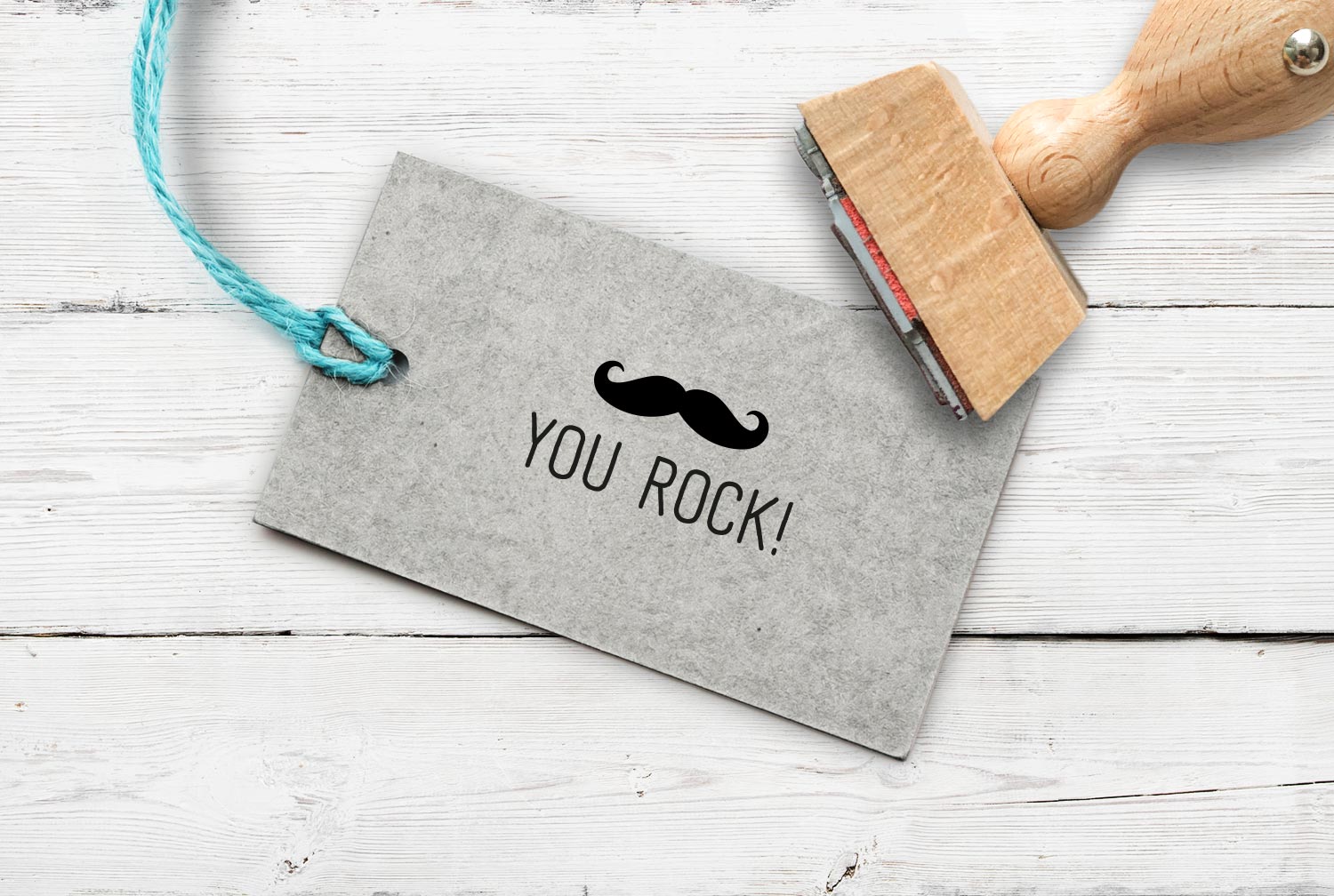 Stempel You Rock Moustache, 30 mm
