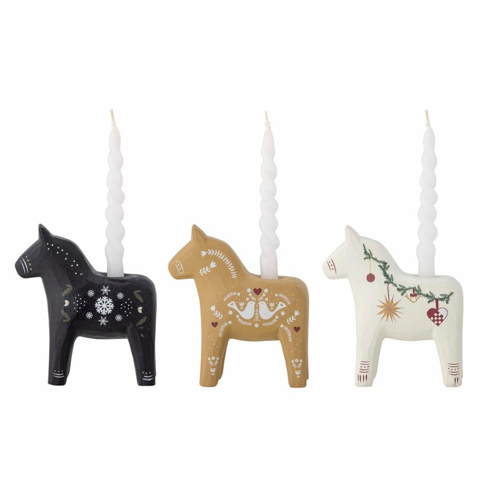 Kerzenständer von Bloomingville, Dalapferd, schwarz