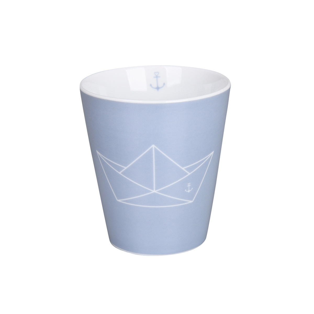 Tasse hellblau, "Papierboot-/schiffchen", Happy mug
