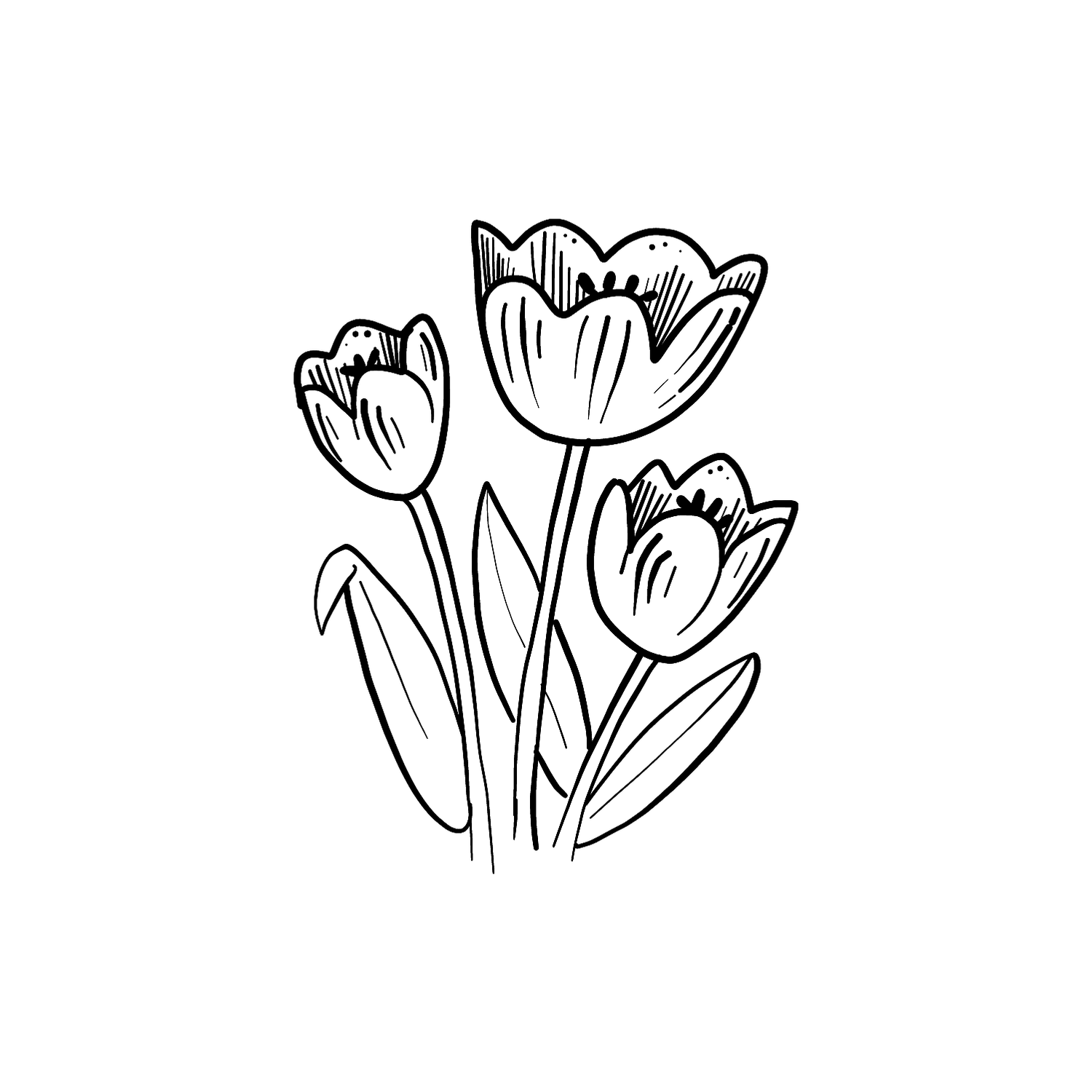 Abdruck Stempel Tulpen, 35 mm