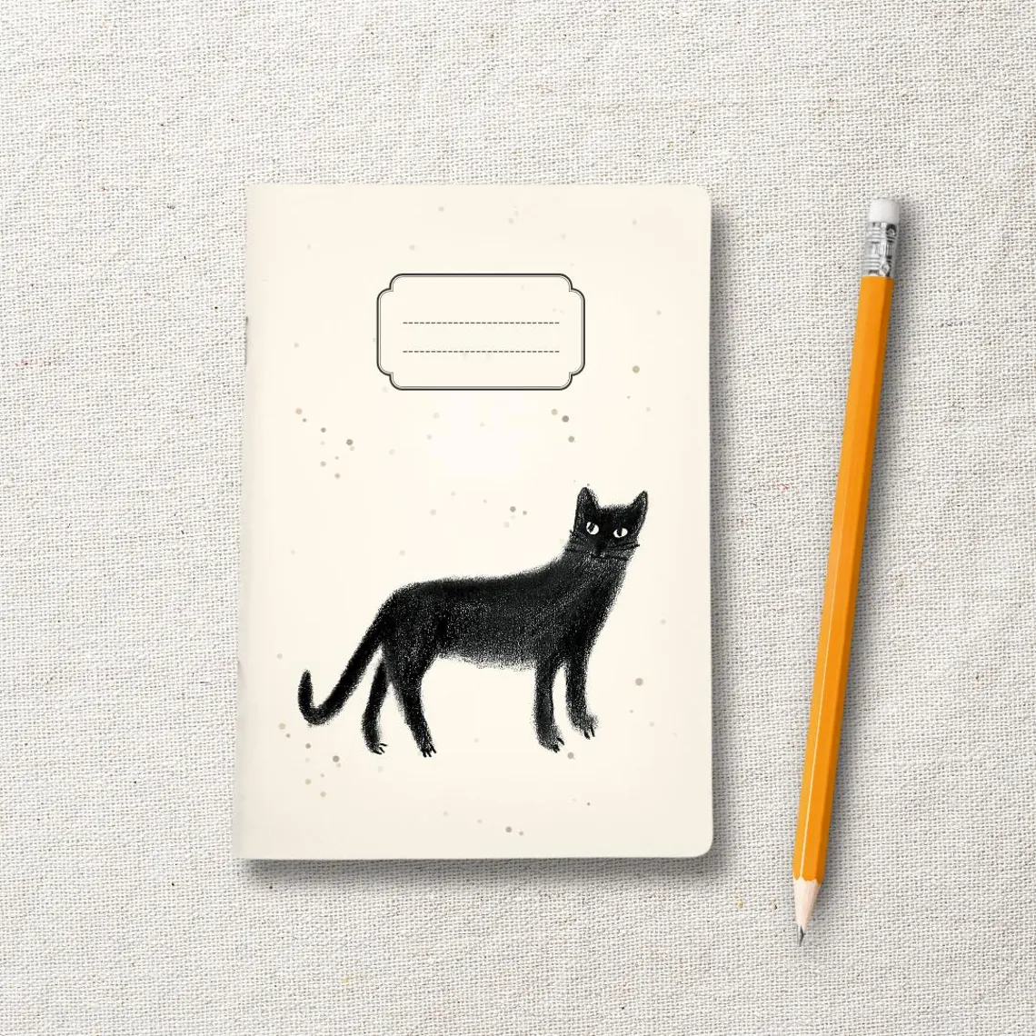 Notizheft Katze, DIN A5, blanko (handgemalt & handgemacht)