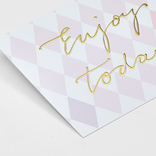 krima&isa Postkarte Enjoy today rosa/gold