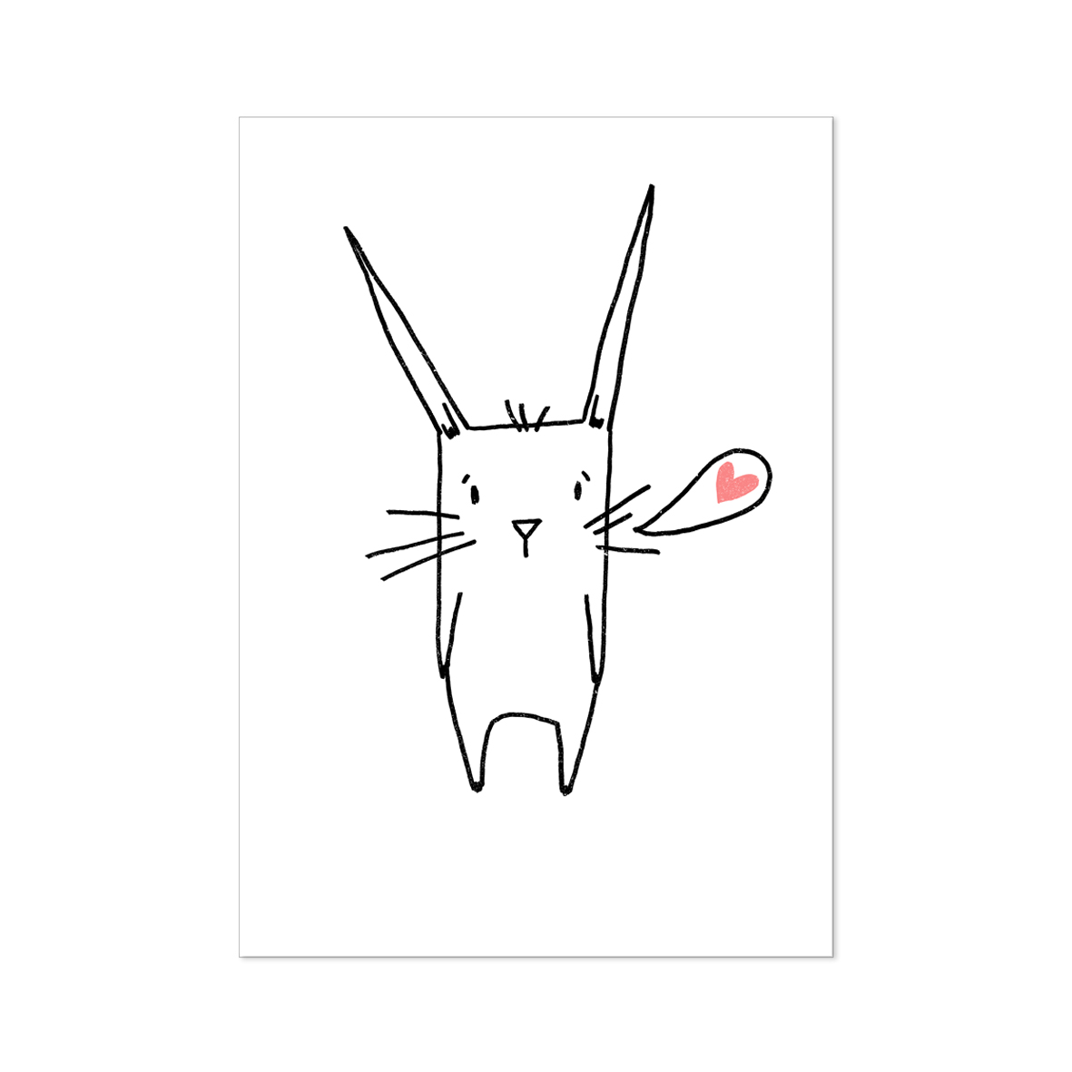 Postkarte "Hase mit Herz"