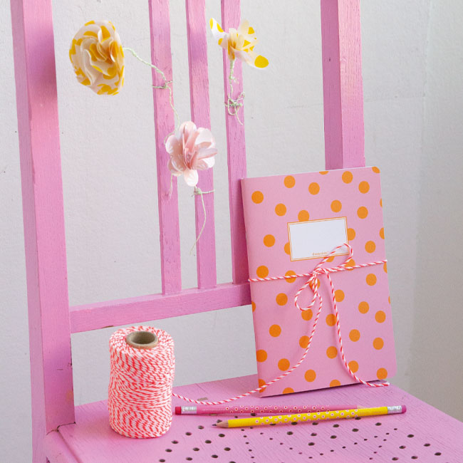 krima&isa Notizheft A5 pink/Punkte orange