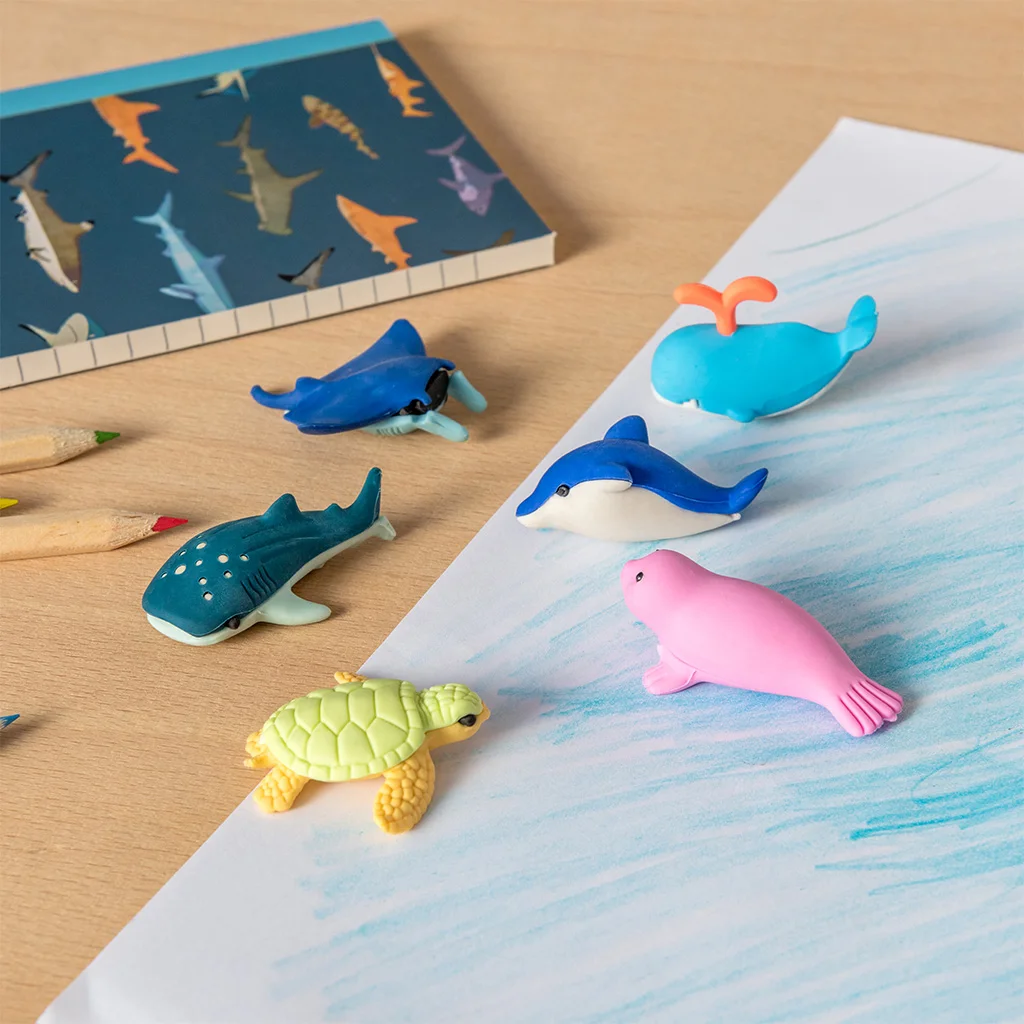 Radiergummi 6er-Set Meeres-Tiere