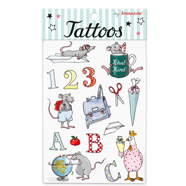 krima&isa Kinder Tattoos Schulanfang
