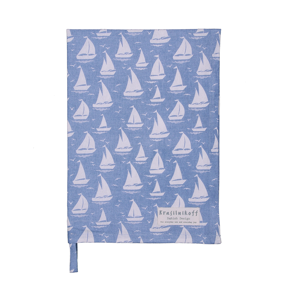 Geschirrtuch, "Segelboote", hellblau