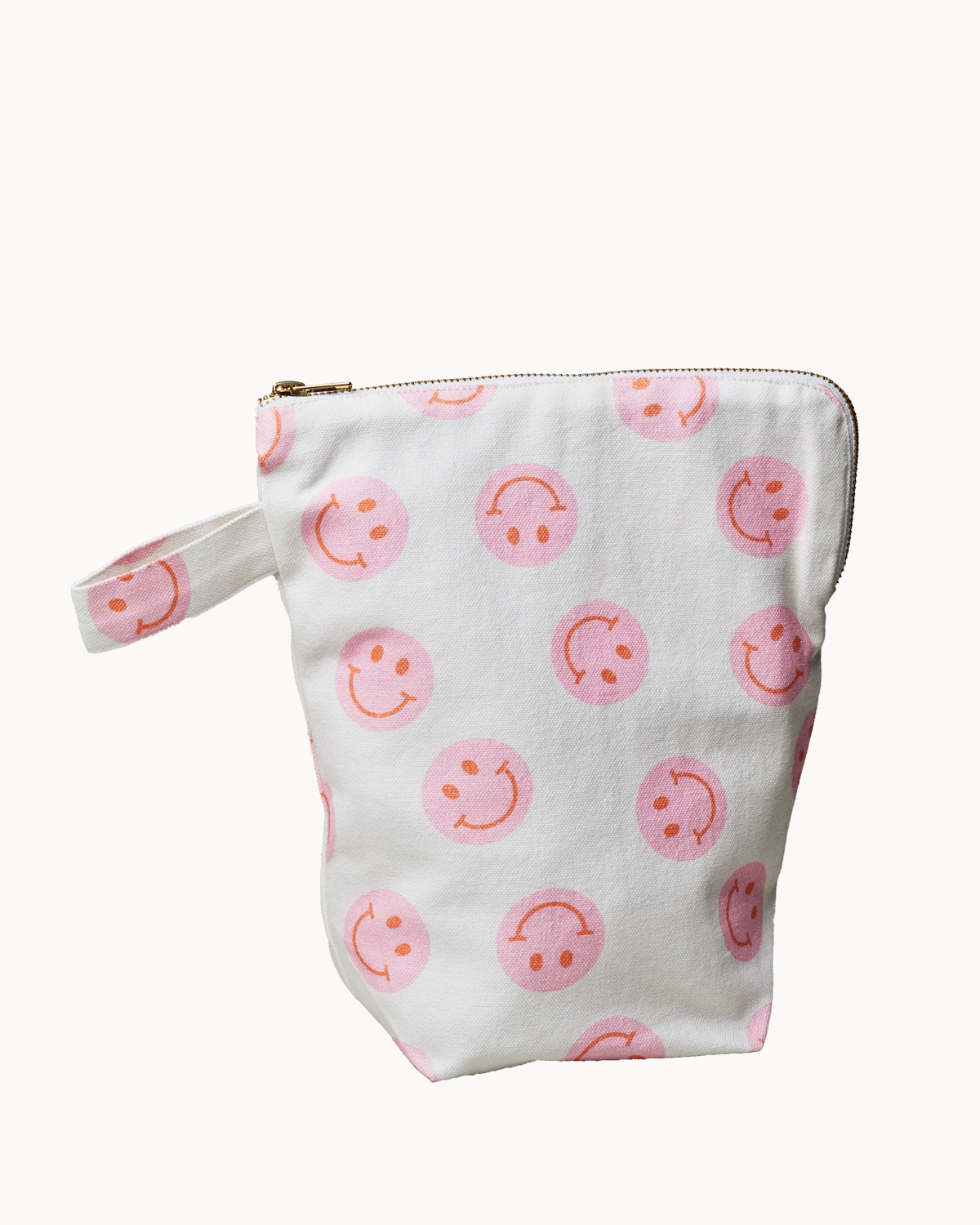 Bio-Baumwoll-Vanity Bag/Kulturtasche "smileys"