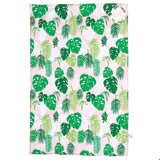 Geschirrtuch Palmen "Tropical Palm", rosa/grün