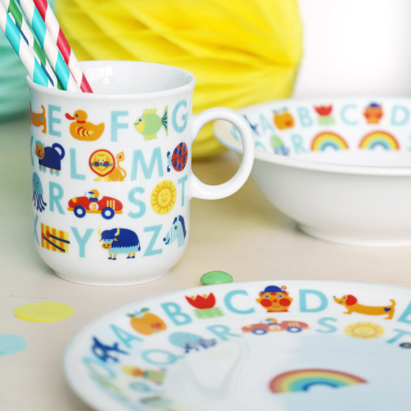 byGraziela Geschirr-Set ABC, 3 tlg., türkis