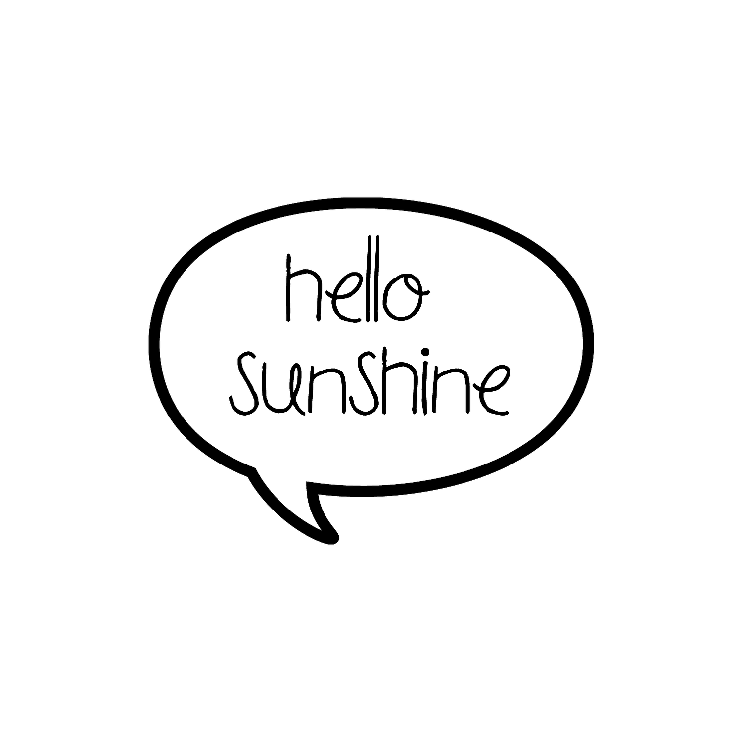 Abdruck Stempel Sprechblase "hello sunshine", 35 mm
