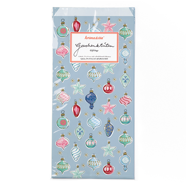krima&isa 6 kleine Geschenktüten Weihnachtsbaumkugeln