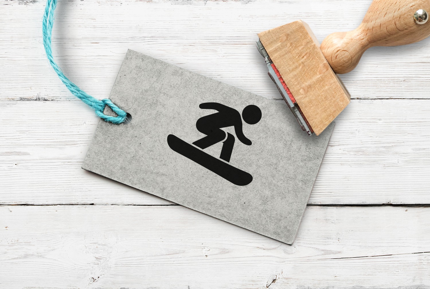 Stempel Snowboarder, 35 mm