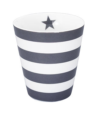 Tasse mit Streifen, dunkelgrau