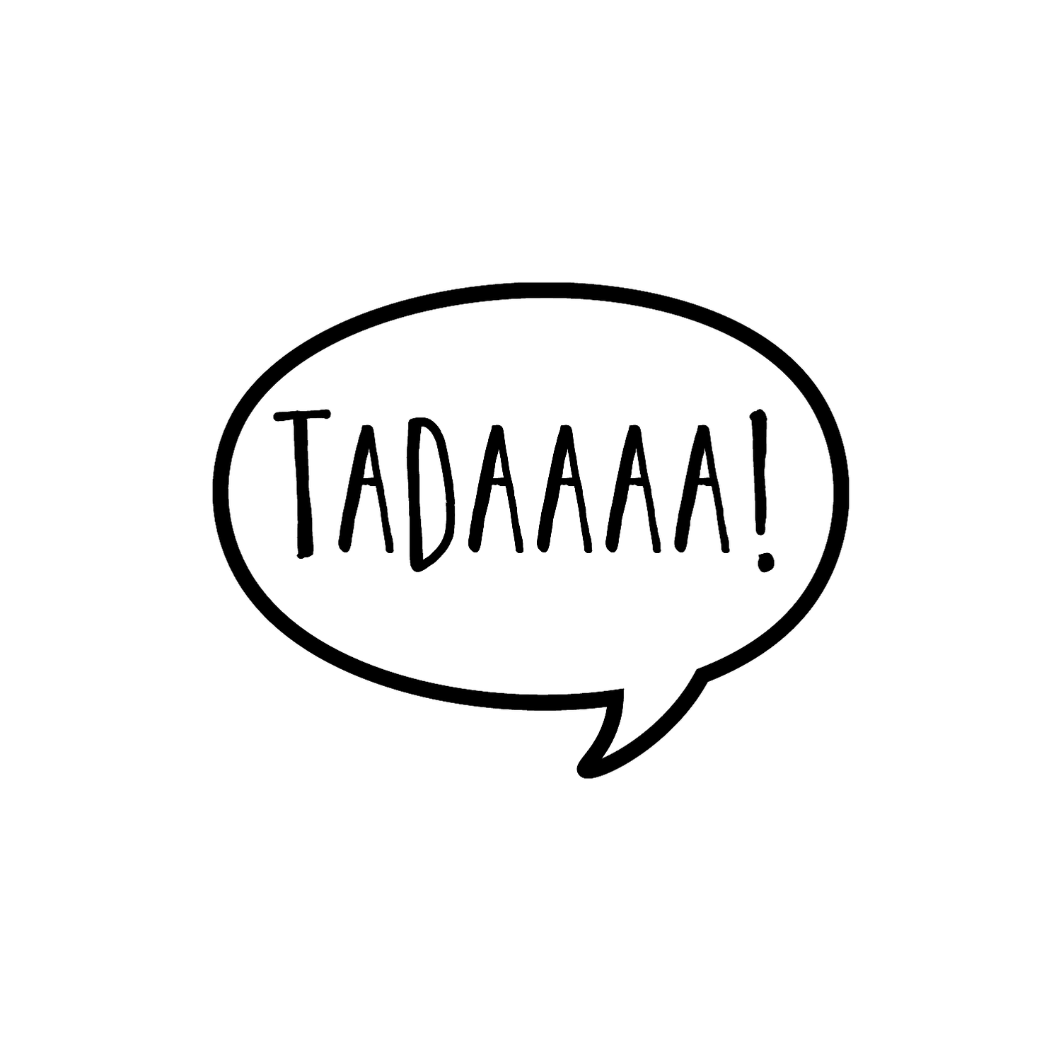 Abdruck Stempel Sprechblase "Tadaaaa!", 35 mm