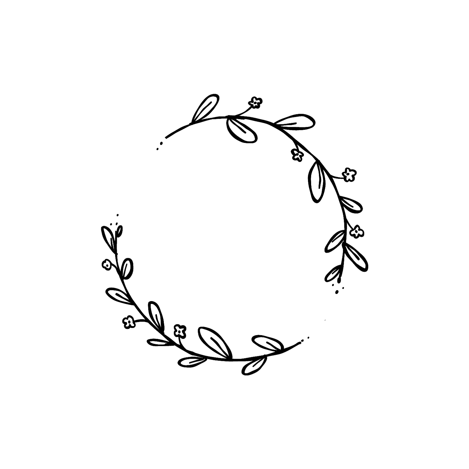Abdruck Stempel "Kranz mit Blümchen" 45 mm