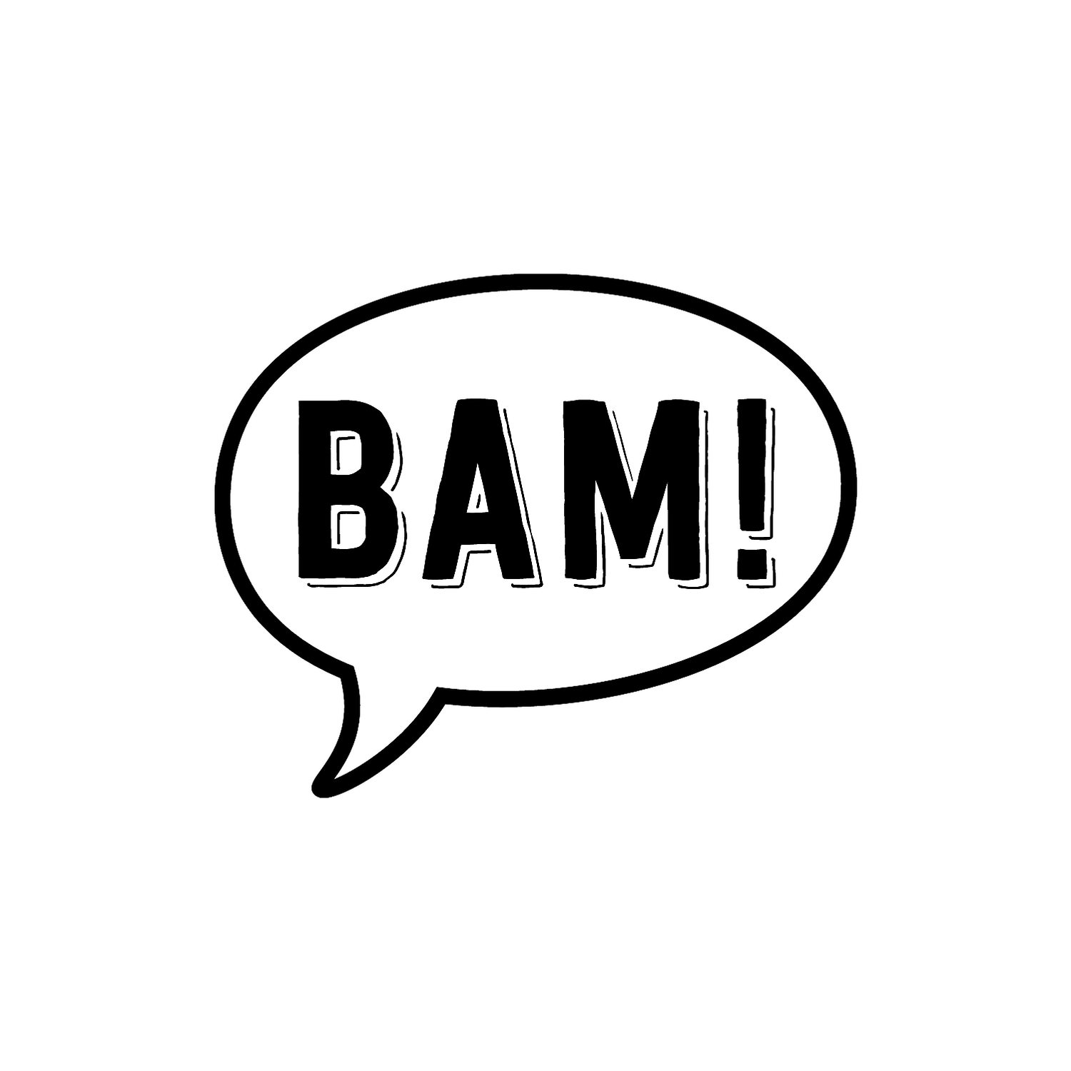 Abdruck Stempel Sprechblase "BAM!", 35 mm