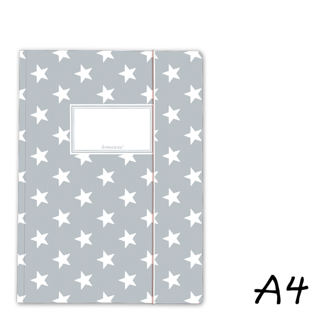 krima&isa Sammelmappe A4 Sterne grau