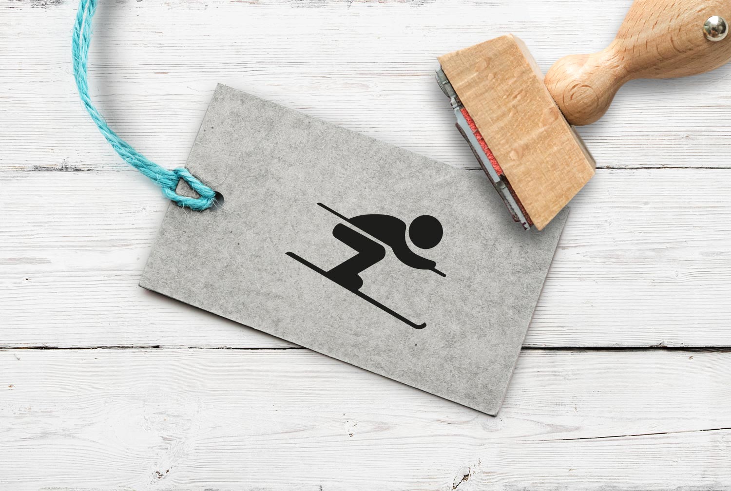 Stempel Skifahrer, 35 mm