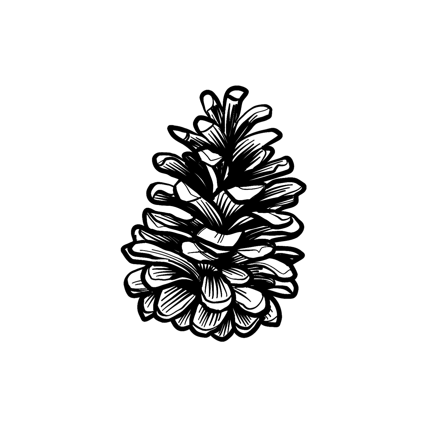 Abdruck Stempel Tannenzapfen, 35 mm