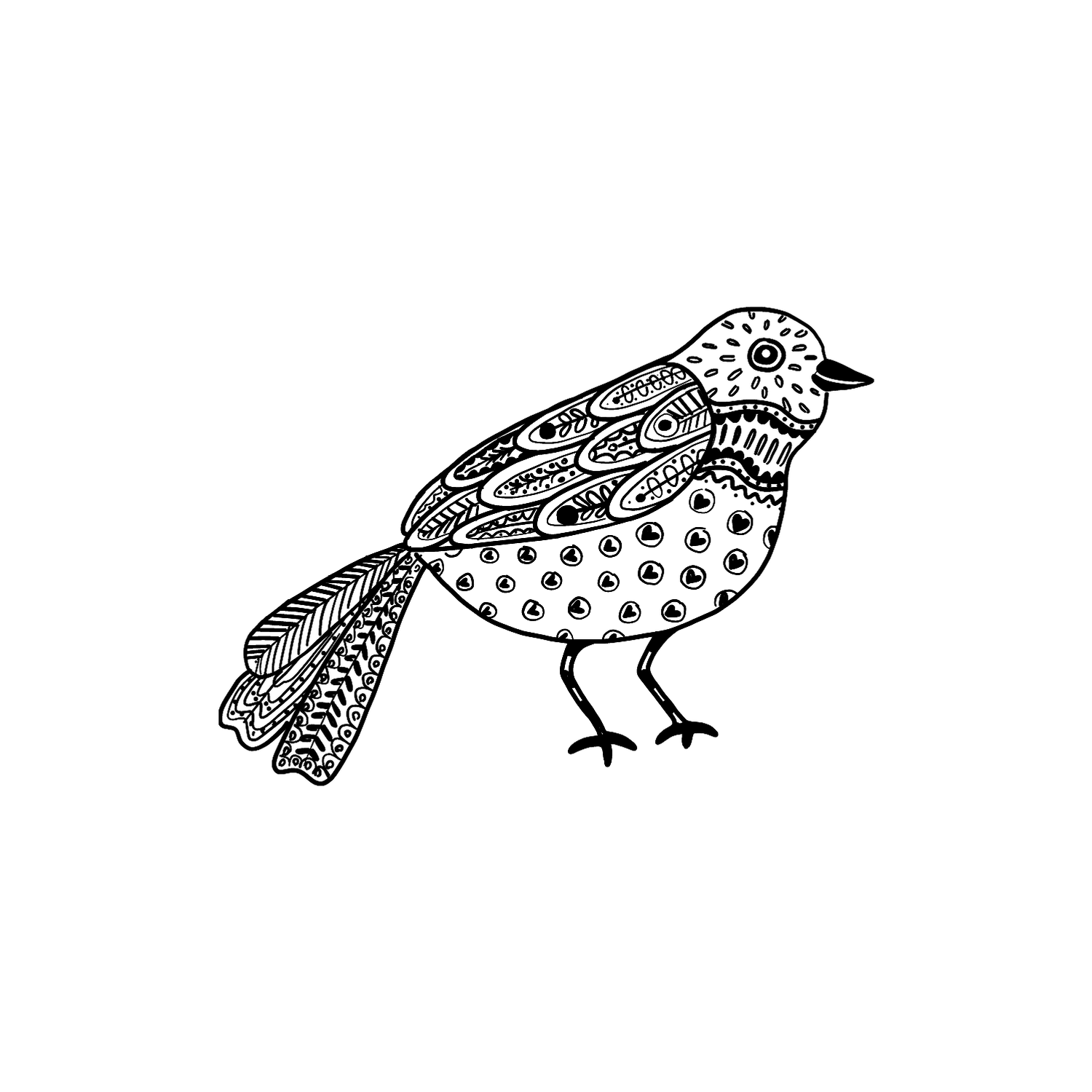 Abdruck Stempel Vogel 1, 12 mm
