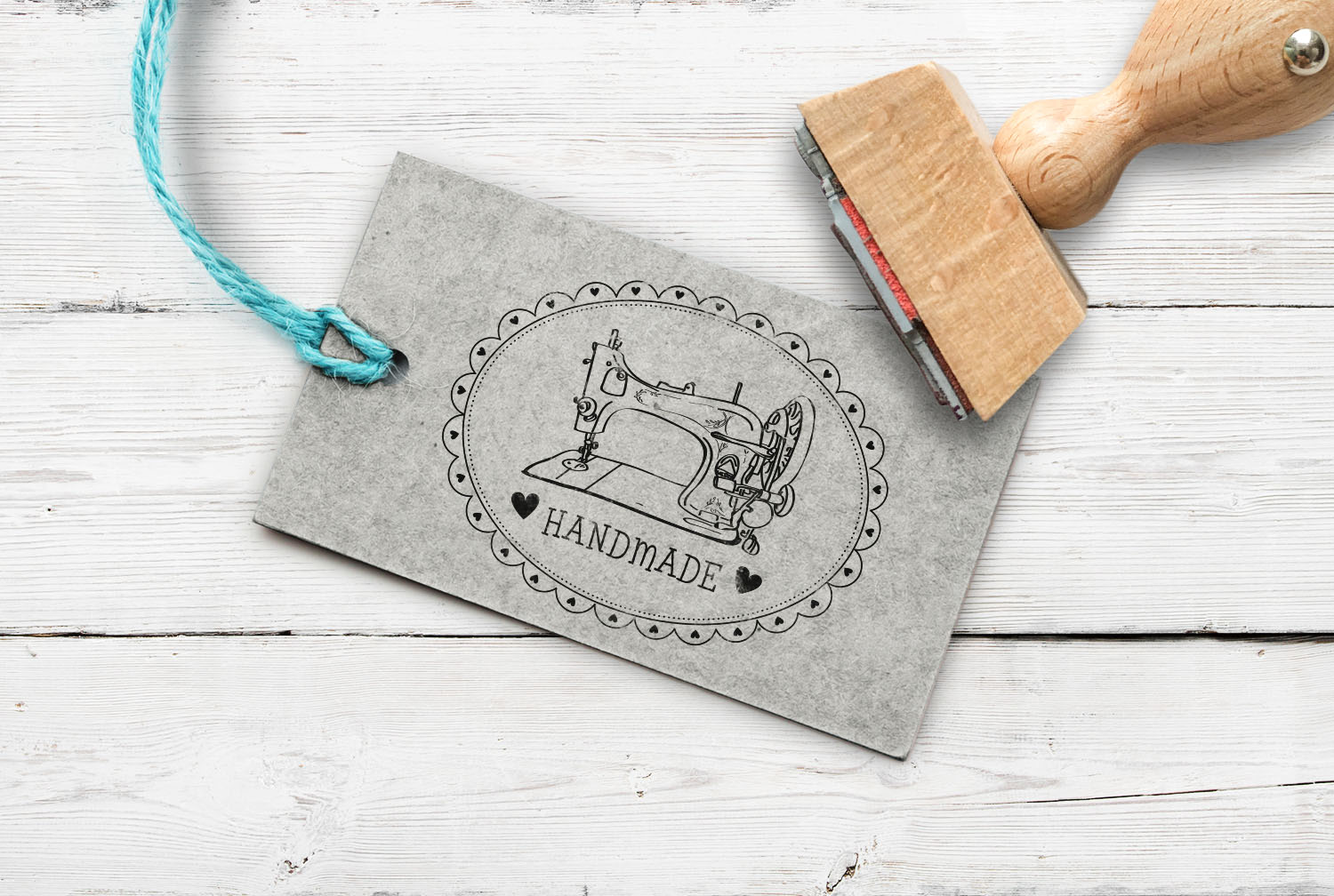 Stempel Handmade mit Nähmaschine, 60 mm