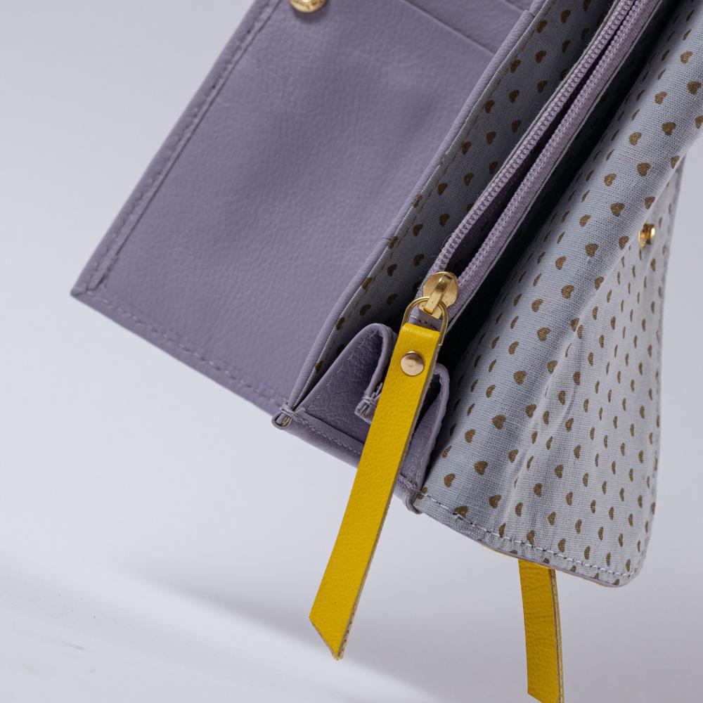 Portemonnaie, Leder, Millefleur viola