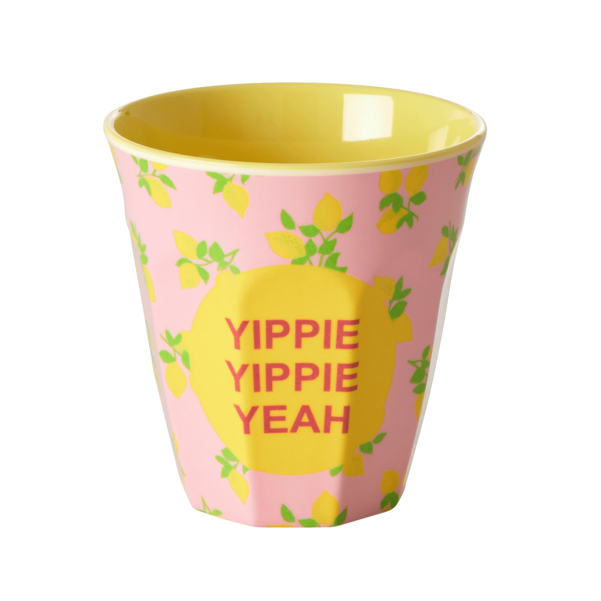 Becher "Yippie yippie yeah" Zitronen (Personalisierung möglich)