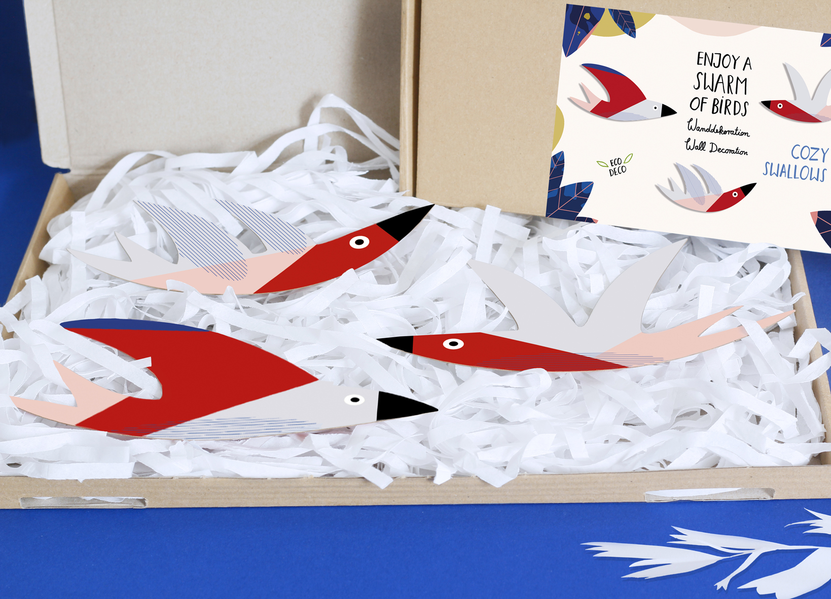 Wanddekoration "Enjoy A Swarm Of Birds" Cozy Swallows, 3 Vögel