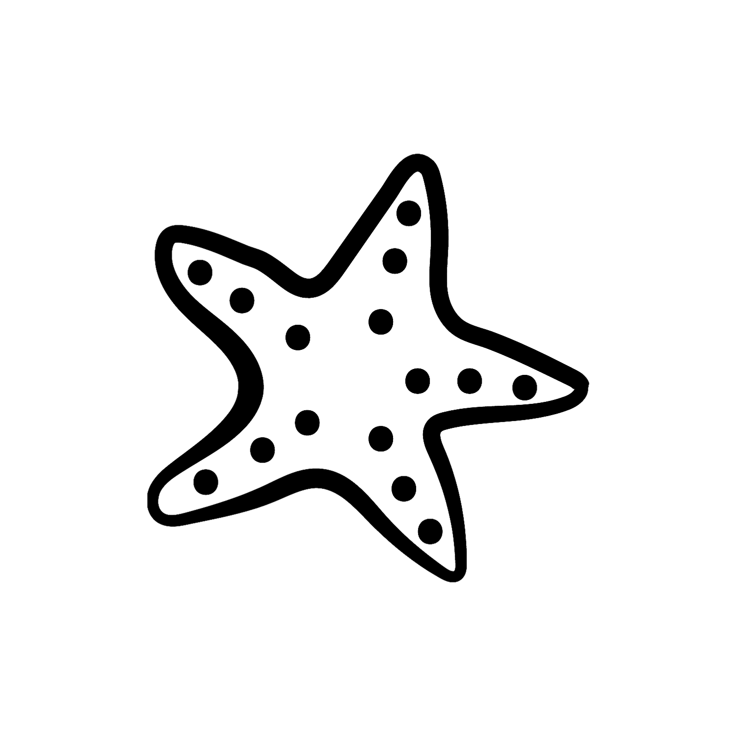 Abdruck Stempel Seestern, 12 mm