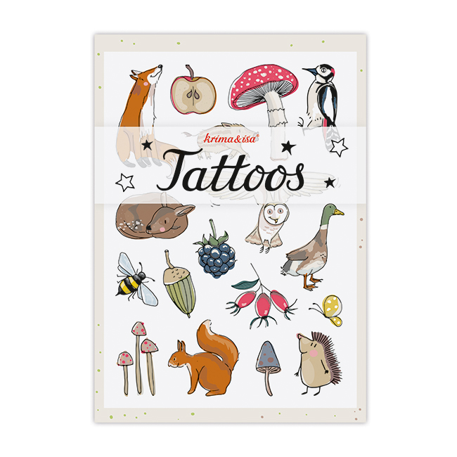 krima&isa Kinder Tattoos Waldtiere