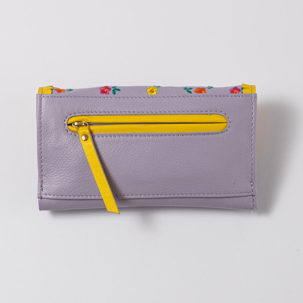 Portemonnaie, Leder, Millefleur viola