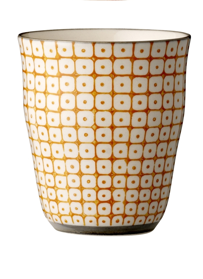 Tasse/Becher von Bloomingville aus Steingut "Carla", gelb/orange
