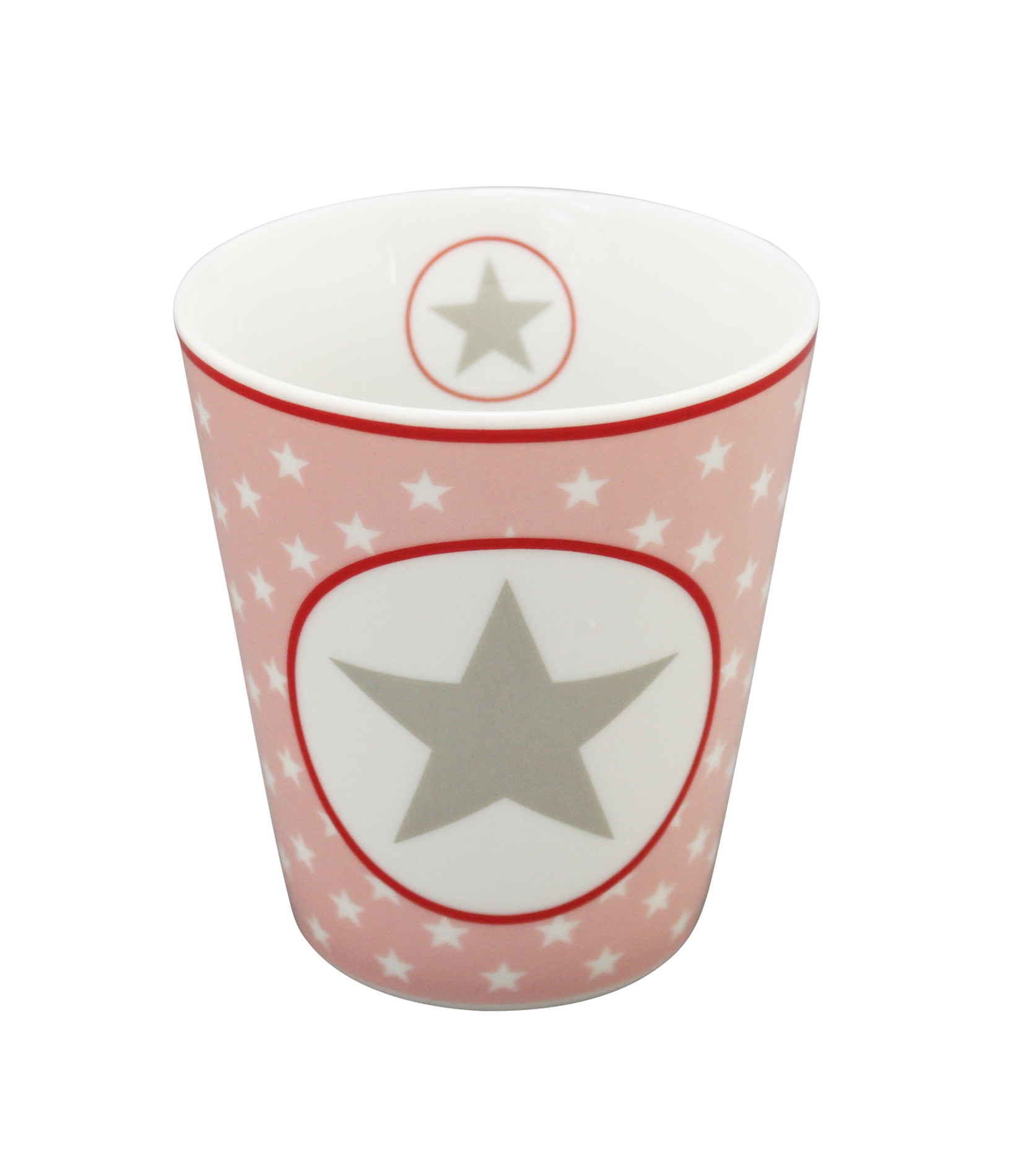 Tasse mit Sternen und großem Stern, rosa