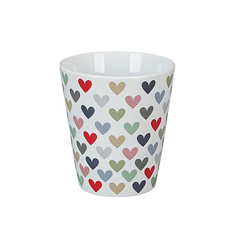 Tasse "Harlekin heart", bunte Herzen