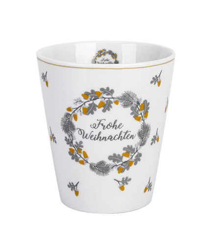 Tasse "Frohe Weihnachten", grau/gold