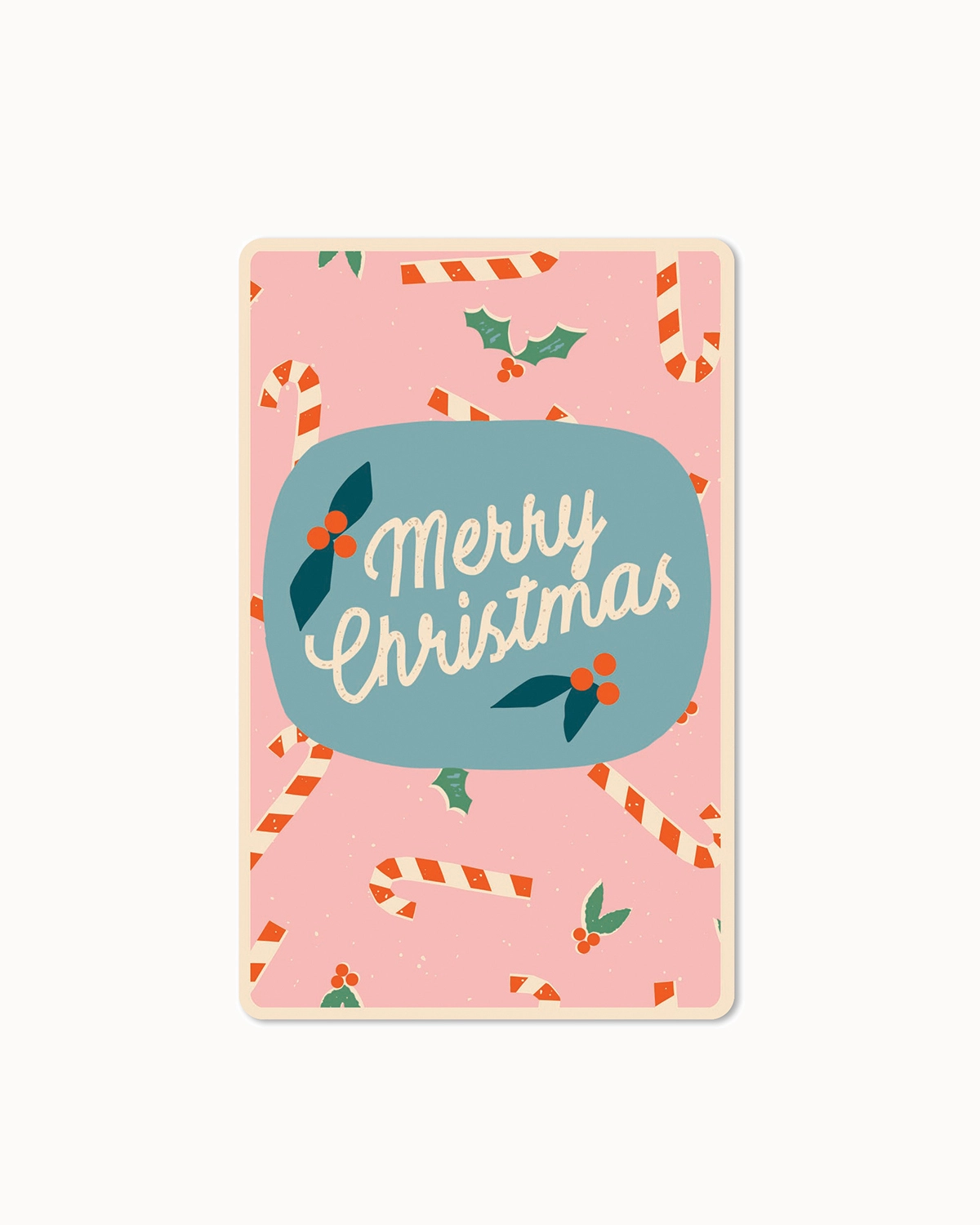 Postkarte "Merry Christmas - Zuckerstangen"