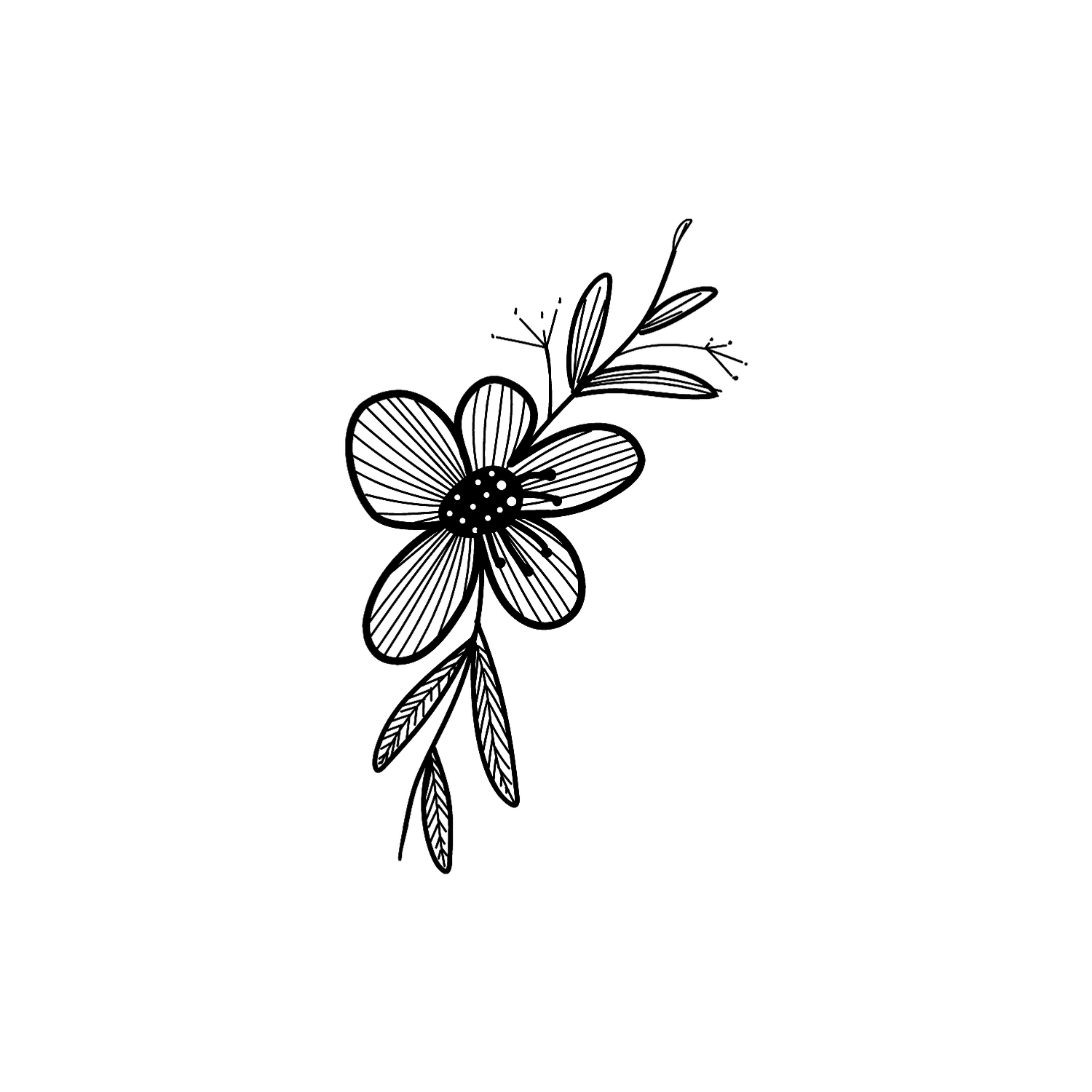 Abdruck Stempel Blumenranke 3, 35 mm