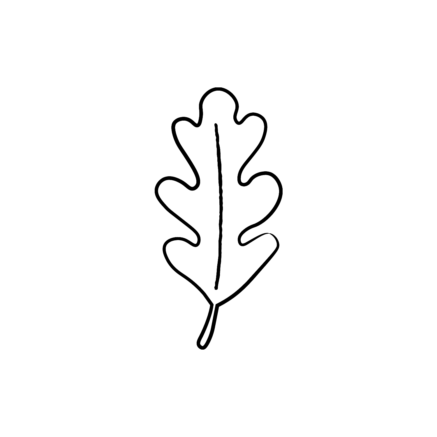 Abdruck Stempel Eichenblatt, hell, 35 mm