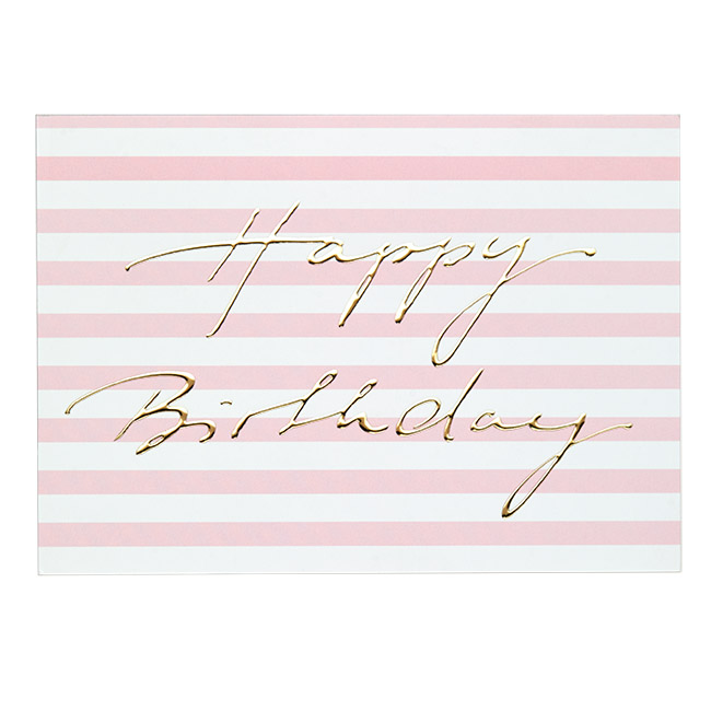 krima&isa Postkarte Happy Birthday rosa/gold